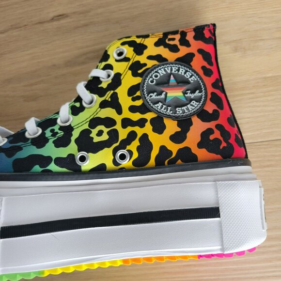 ⭐Converse Chuck Taylor Lift Platform Pride Sz 5 Men's Shoes Leopard A15782C ⭐ - Picture 10 of 11